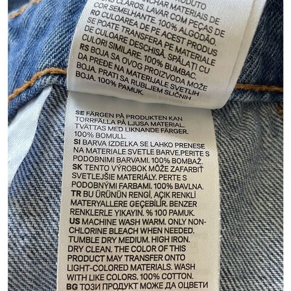 H&M Divided Denim Skirt Womens 6 Button Front Jean Mini 100% Cotton Pockets - Picture 8 of 9